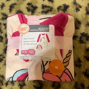 Girls pajama set. One for you and one for your doll. Size 7-8